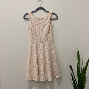 Cream lace skater dress